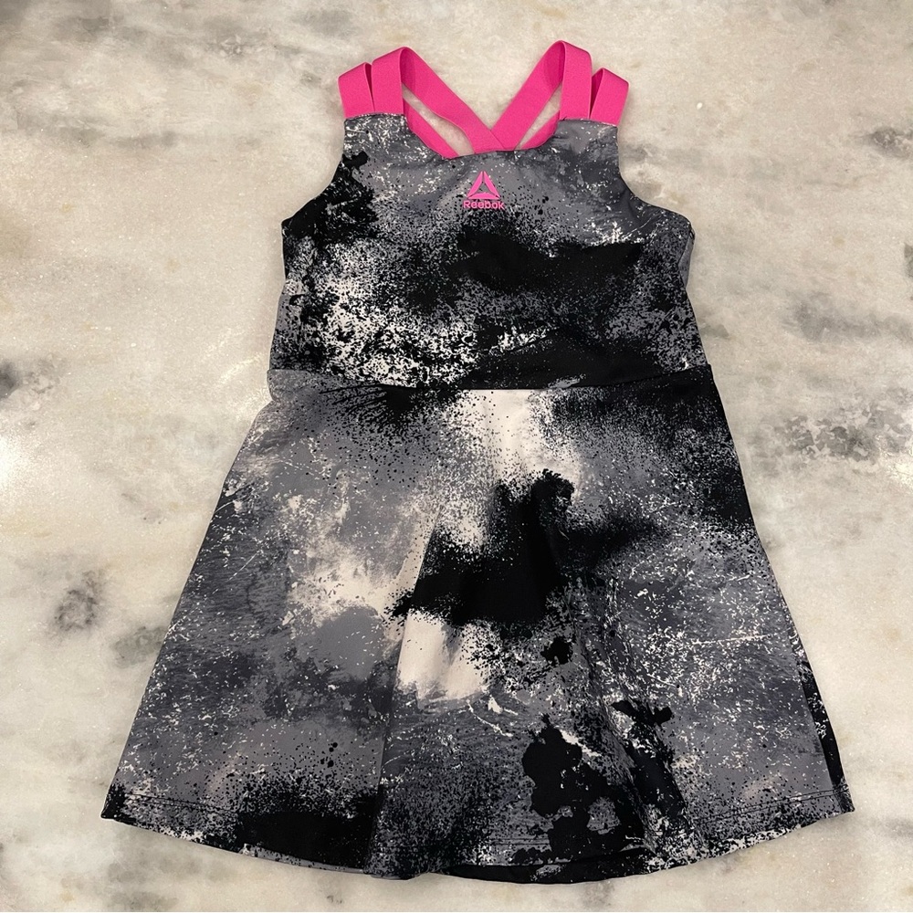 Reebok Girls Athletics Dress Size 4T Black/White/Pink